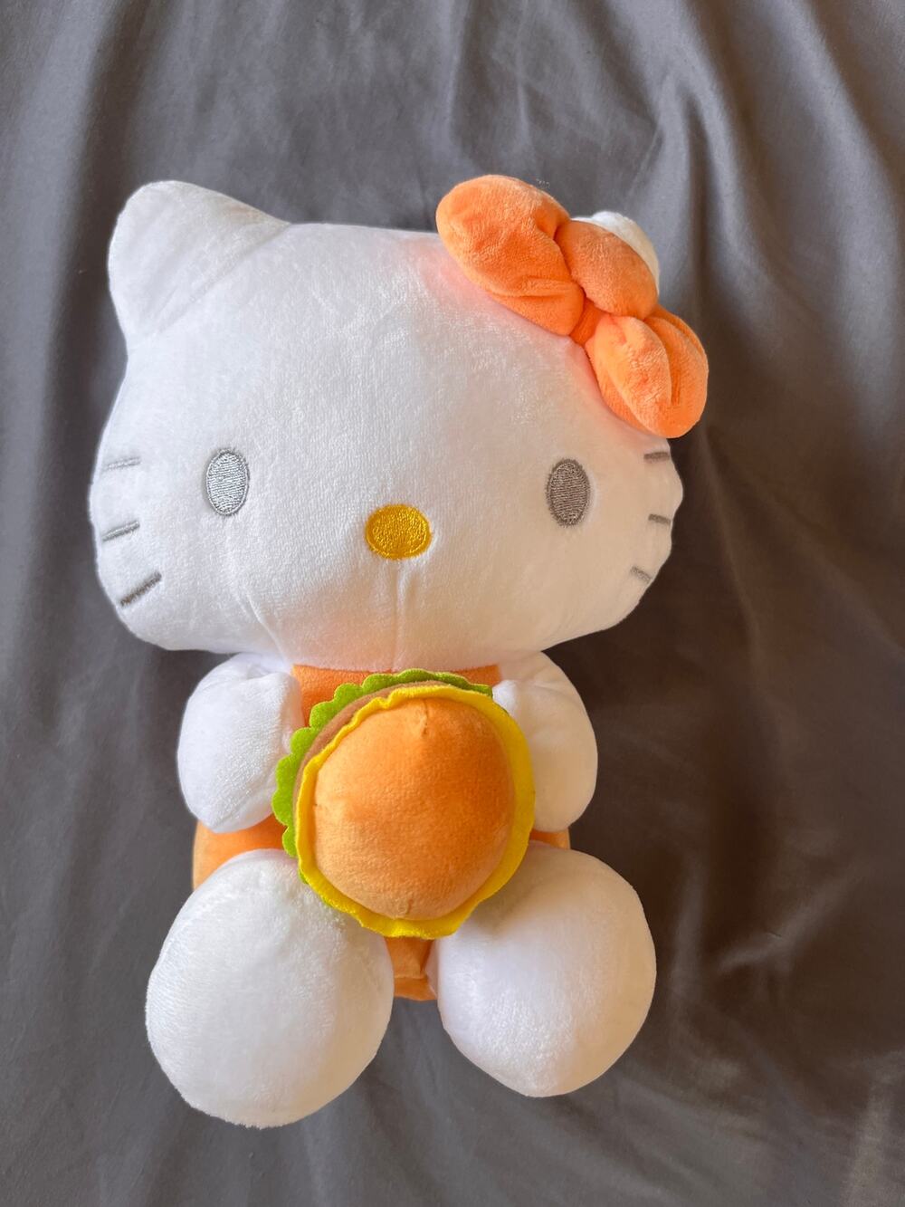 Official Sanrio Hello Kitty Plush Lot- Burger, Valentine Heart & Lavender Bow